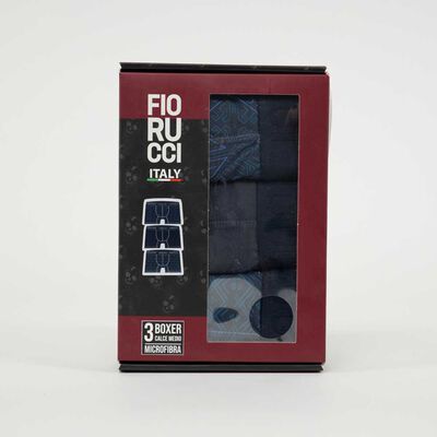 Pack 3 Bóxer Medio Hombre Fiorucci Azul, Gris