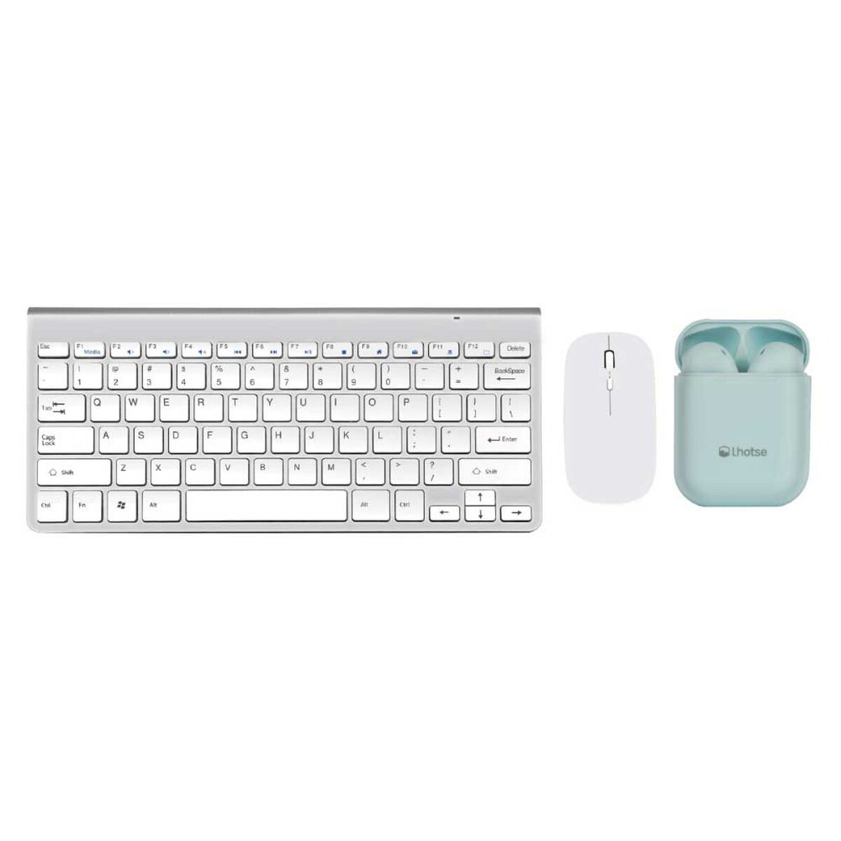 Kit Teclado + Mouse Levo + Audífonos Lhotse Rm12 Celeste