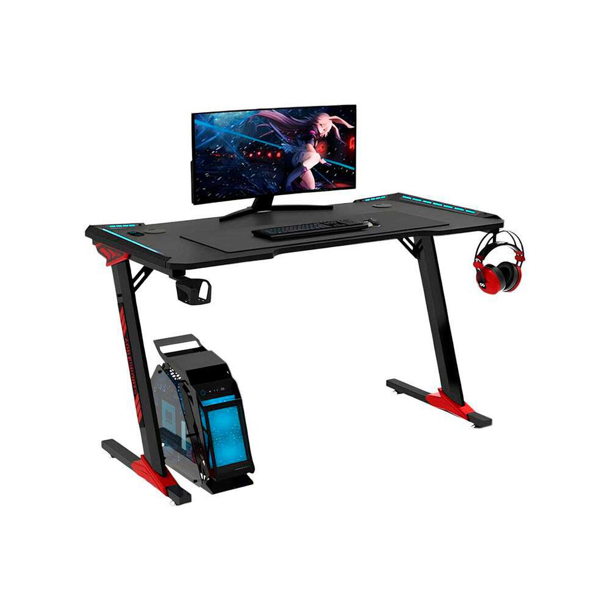 Escritorio Gamer LuBabycas Champion 60x120 cm Negro
