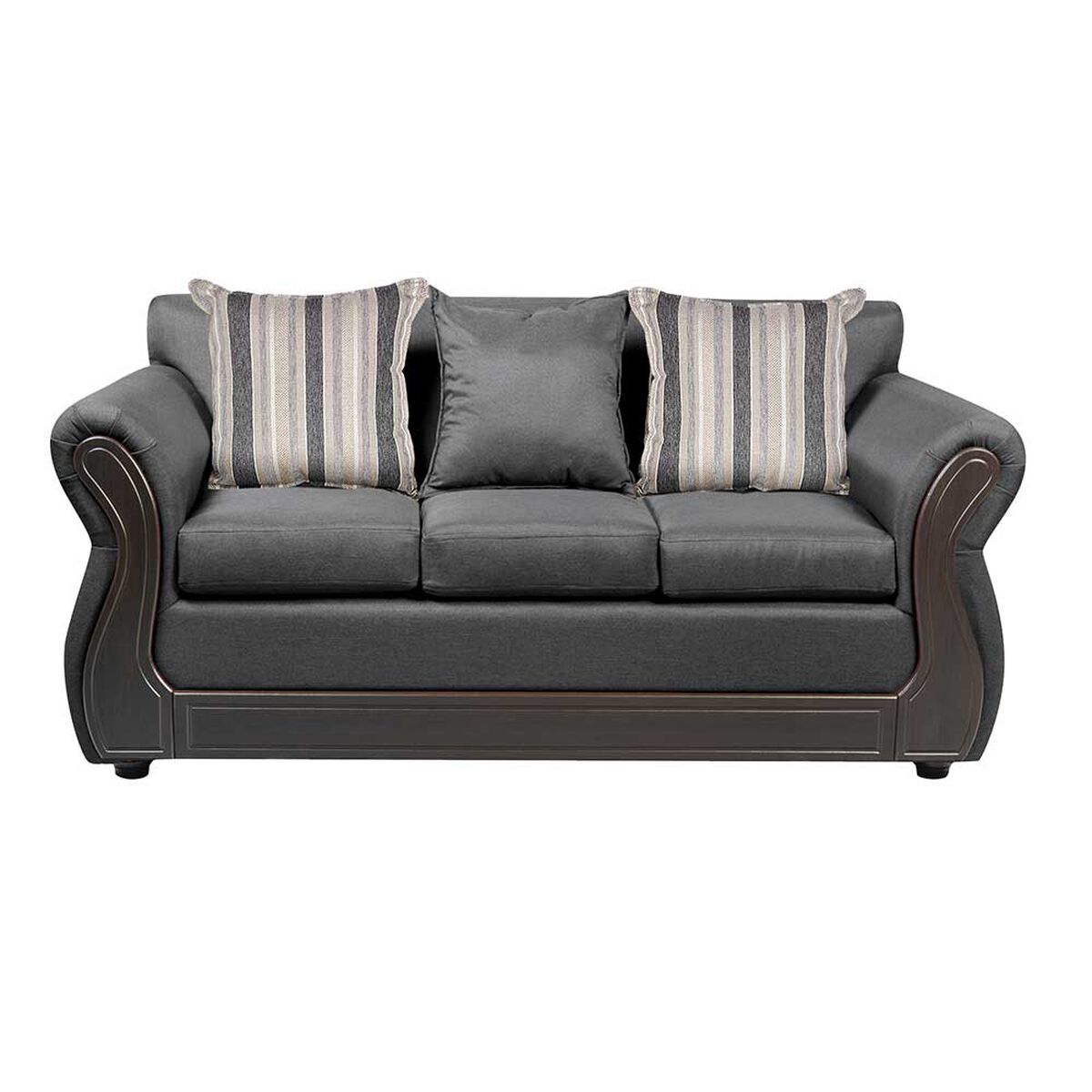 Sof&aacute; Innovamuebles Montecarlo Tela 3 Cuerpos Gris Oscuro