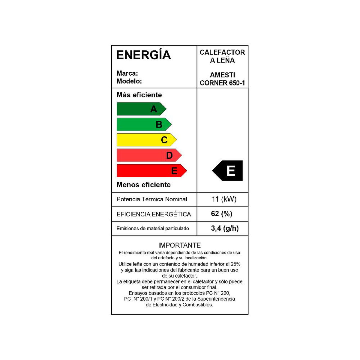 Estufa a Leña Amesti Corner 650