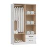 Cl&oacute;set Vekkahome Pequim 4 Puertas 2 Cajones Blanco