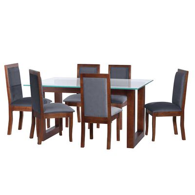 Imagen 1 del producto Juego de Comedor Latam Home Pamplona Granada 6 Sillas PU Negro