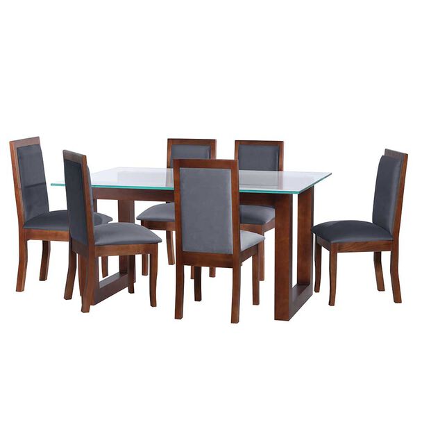 Juego de Comedor Latam Home Pamplona Granada 6 Sillas PU Negro