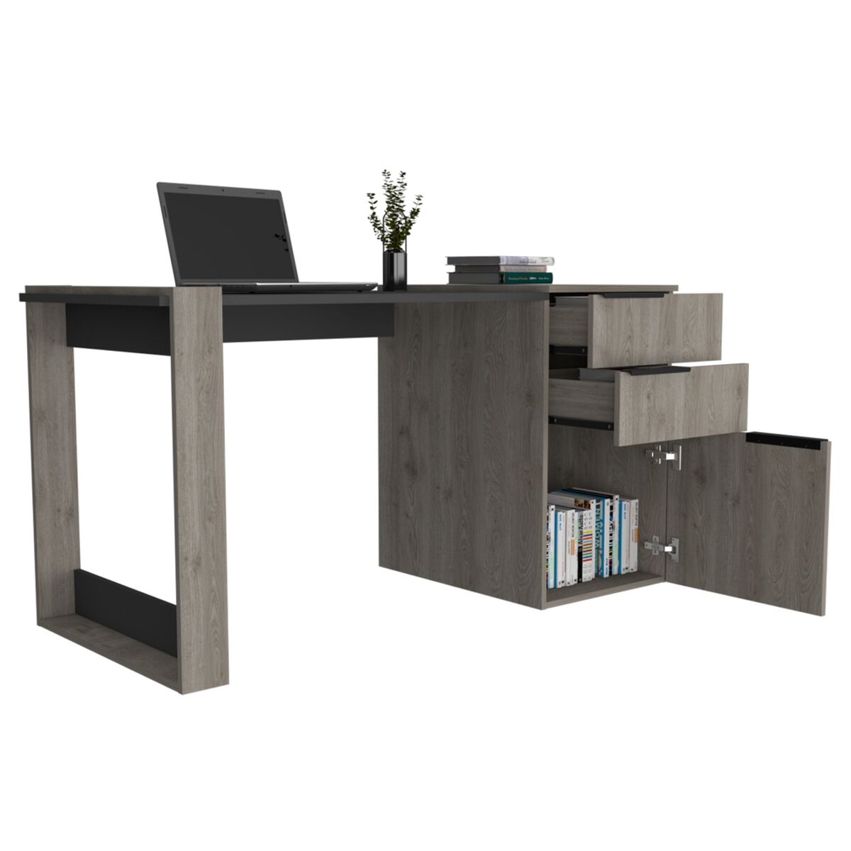 Escritorio TuHome Office 13 Ceniza/Plomo