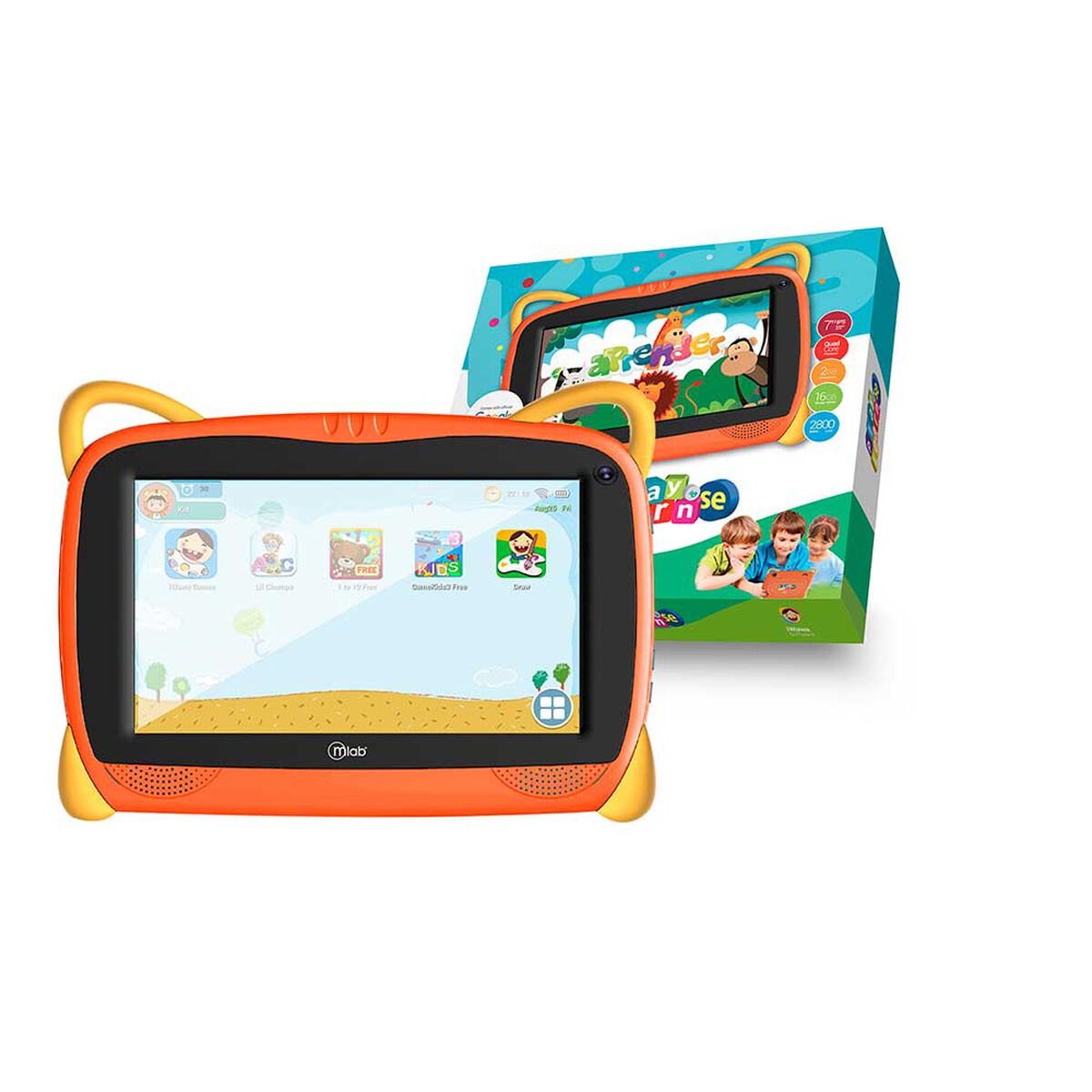 Tablet Infantil Mlab 9097 Cortex A53 Quad Core 2GB 16GB 7" Naranjo