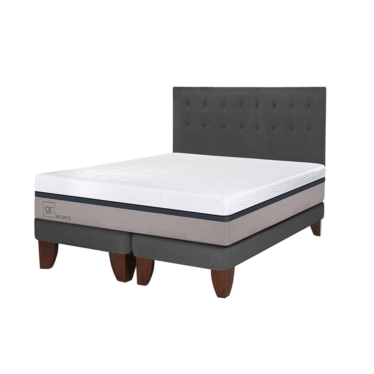 Cama Europea CIC Base Dividida King Balance + Respaldo Eufrates