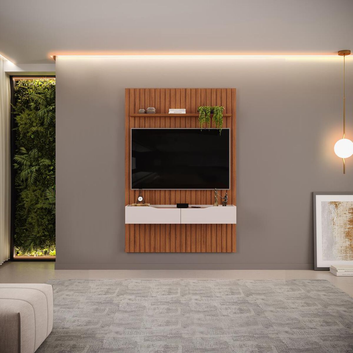 Panel TV Altavision Pratic 143 Café y Blanco