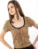 Polera Con Encaje Manga Corta Mujer Icono
