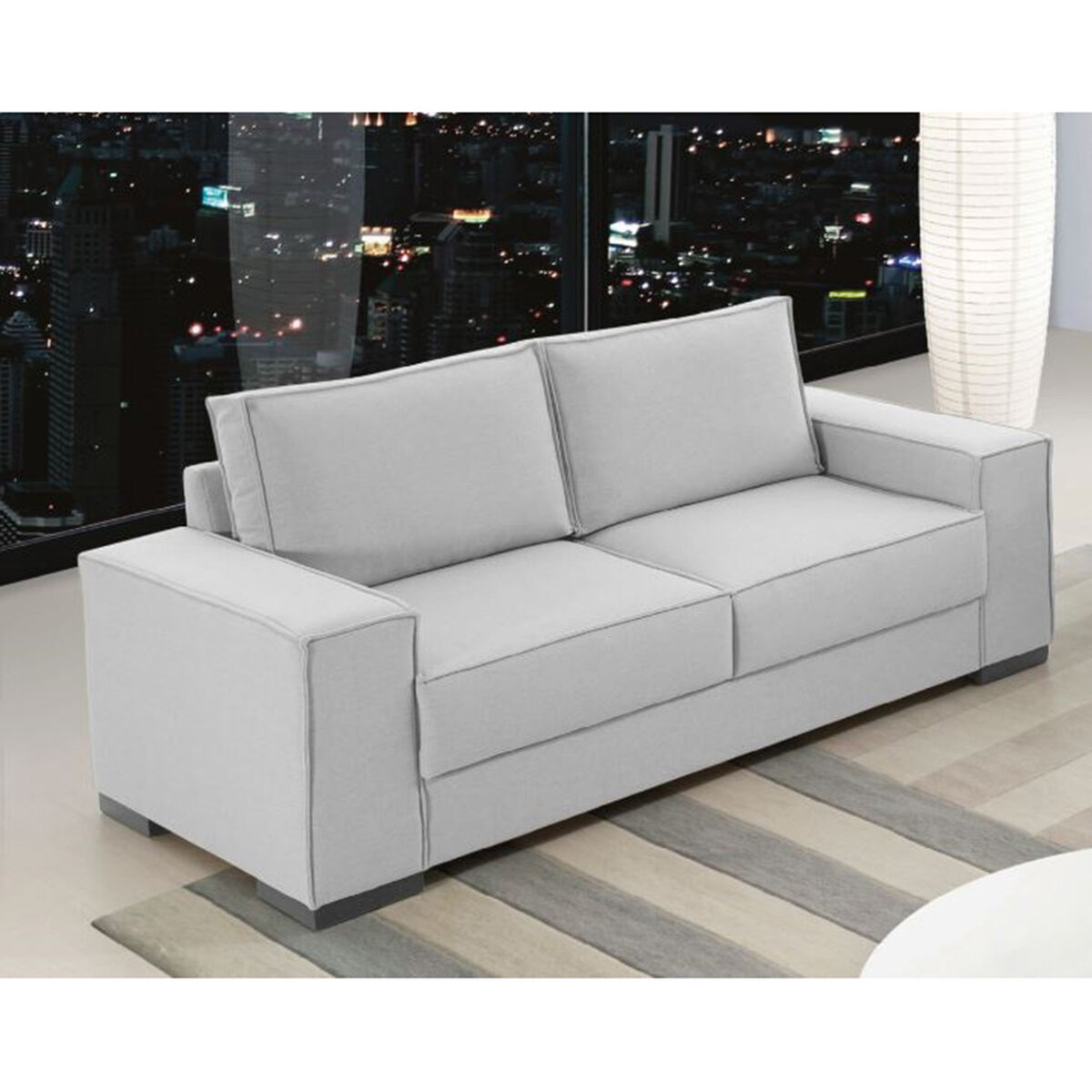 Sofá Tela Kea Potenza 3 Cuerpos Beige