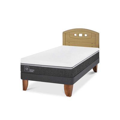 Imagen 2 del producto Cama Europea CIC 1,5 Plazas Ortopedic Advance + Respaldo Gales Mostaza