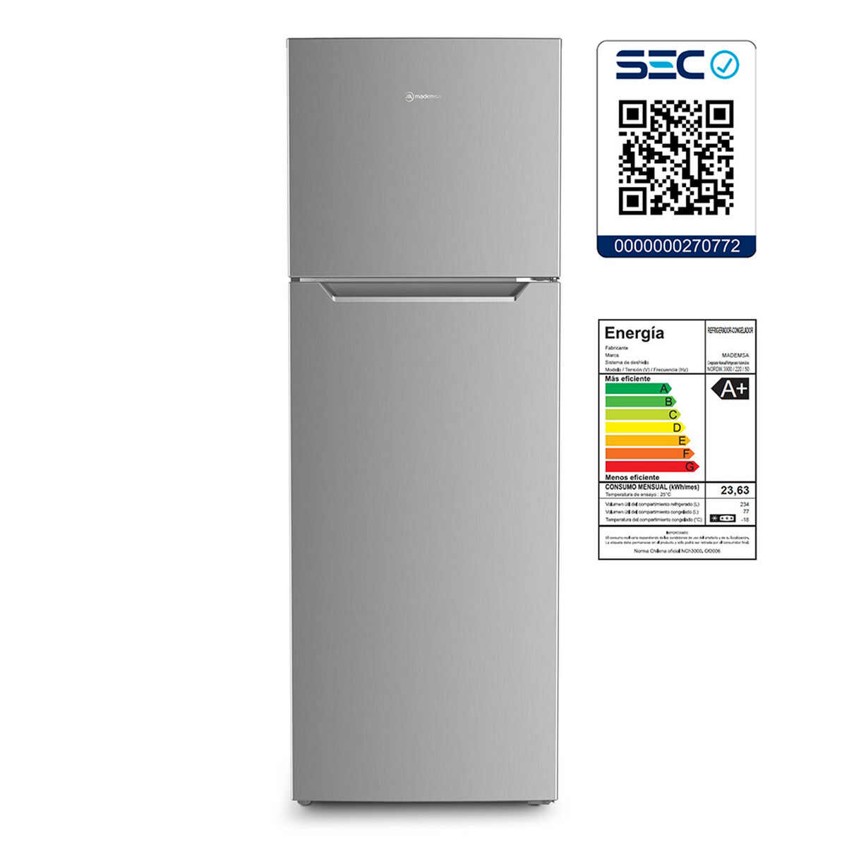 Refrigerador Frío Directo Mademsa Nordik 3900 311 lt
