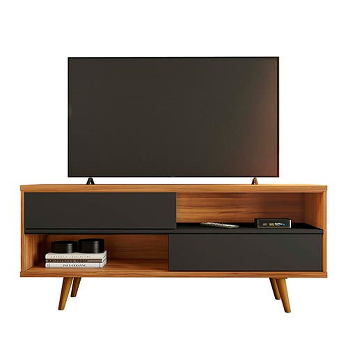 Rack TV Home Mobili Salom Hasta 50" Negro Nogal