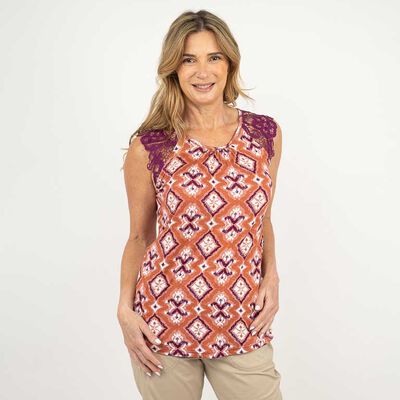 Polera Sin Mangas Mujer Portman Club Beige, Color-1, Mostaza, Negro, Rosado