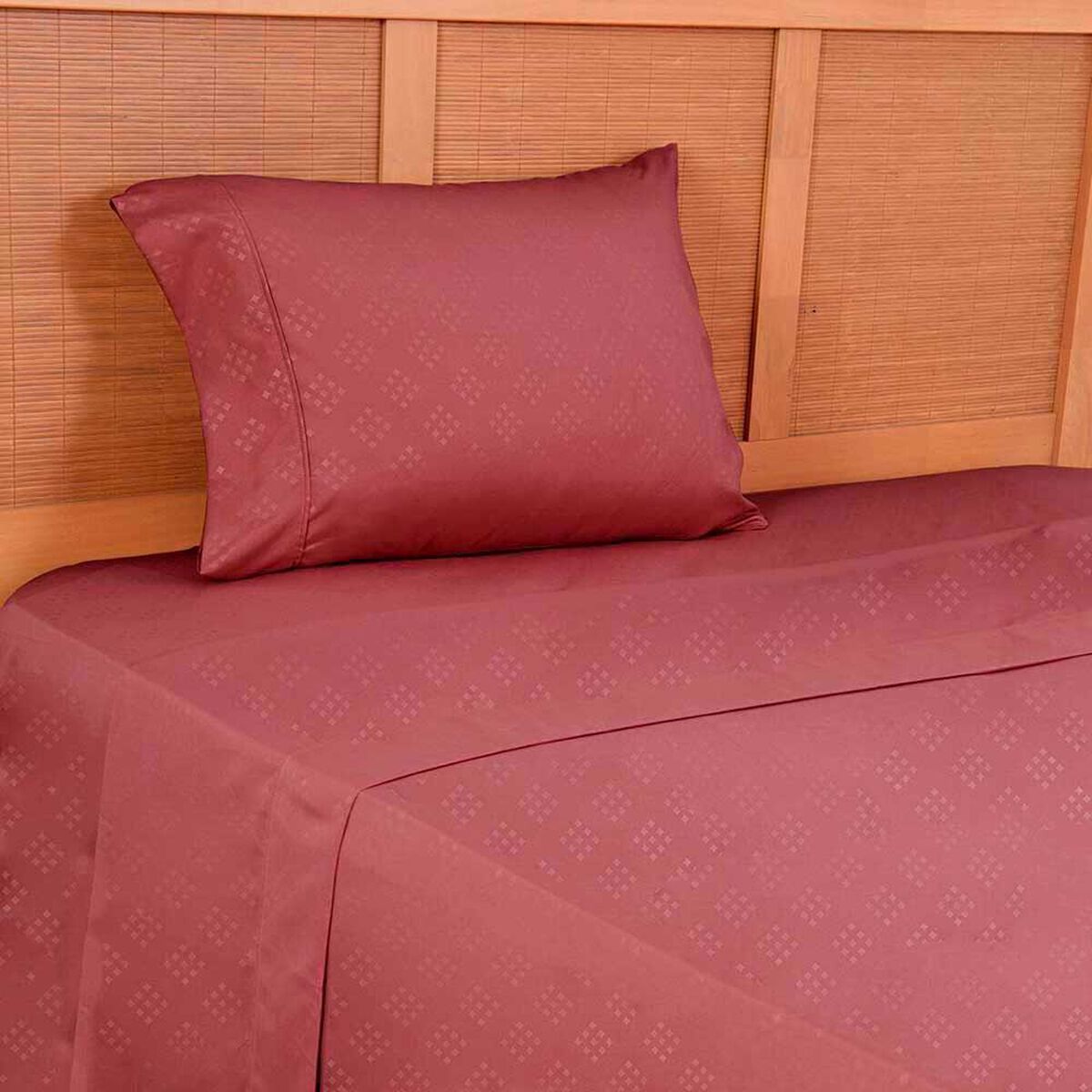 Juego de S&aacute;banas Embossed Plumetti 1,5 Plazas Mimosa Rojo