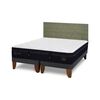 Cama Europea CIC Base Dividida 2 Plazas S&uacute;per Premium + Respaldo Villarrica Olivo
