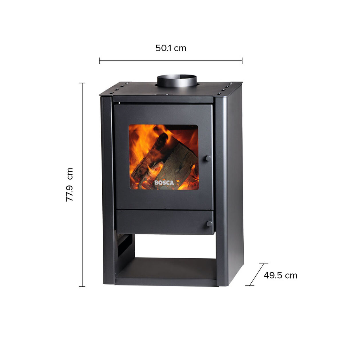 Estufa a Le&ntilde;a Bosca Gold 380 Charcoal