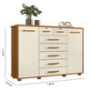 Cómoda Vekkahome Fontana 2 Puertas 7 Cajones Beige