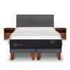 Cama Europea CIC Base Dividida King Premium + Respaldo + 2 Veladores Kaveri + Plumón