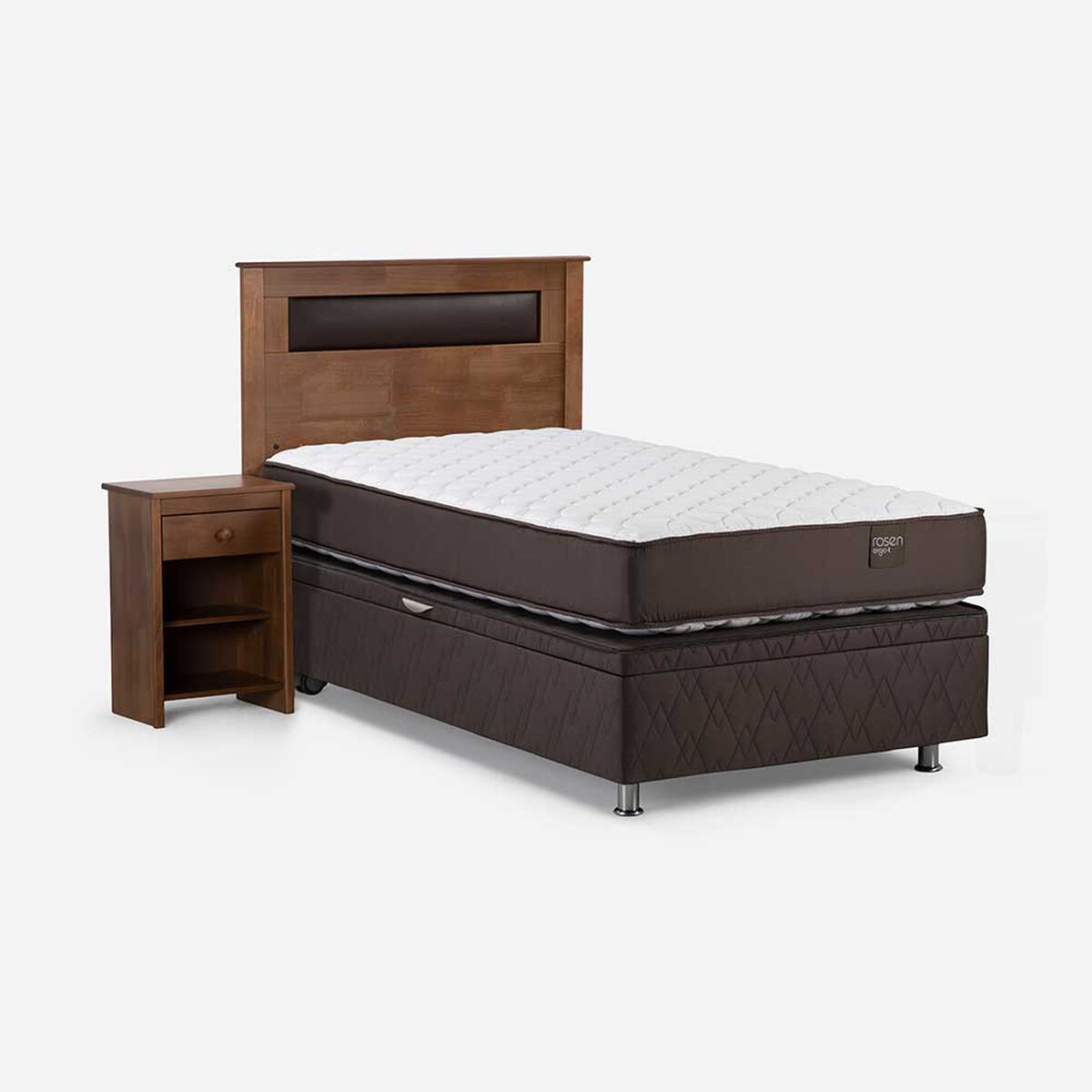 Boxet Rosen 1,5 Plazas Ergo T + Respaldo + Velador Ferrara