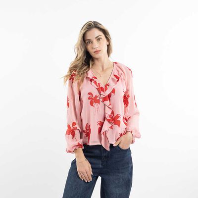 ZIBEL Blusa Vuelos Mujer Zibel