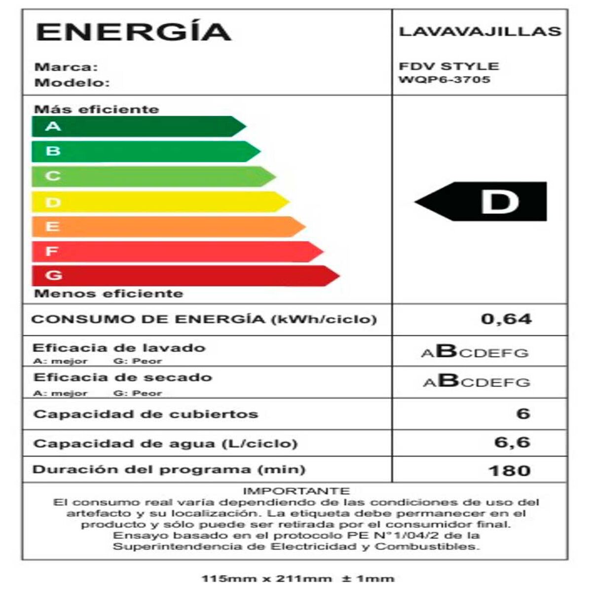 Lavavajillas Fdv Style IT 6C Gris