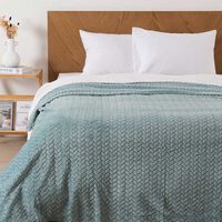 Frazada Mashini Jqd Flannel Nevada 2 Plazas Celeste