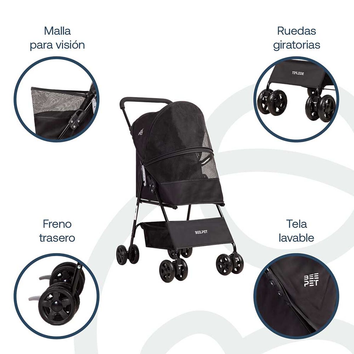 Coche Mascota Negro BP03N Bebesit