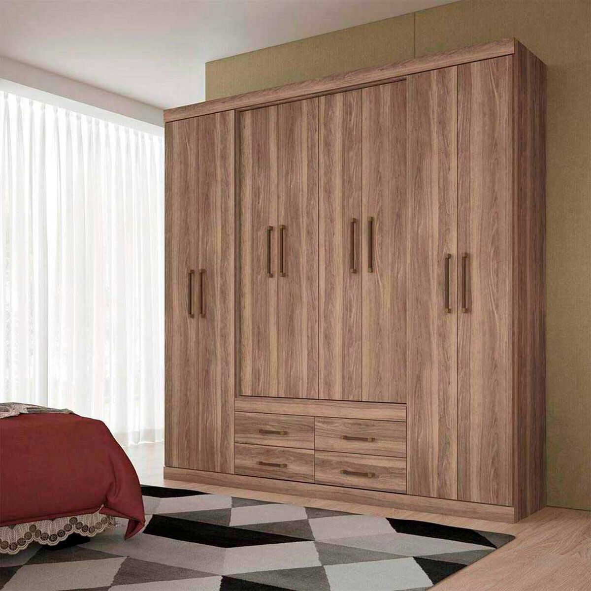 Cl&oacute;set Altavision Napoles 8 Puertas 4 Cajones Caf&eacute;