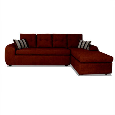 Seccional Derecho Elegant Houston Cheise Tela 5 Cuerpos Café