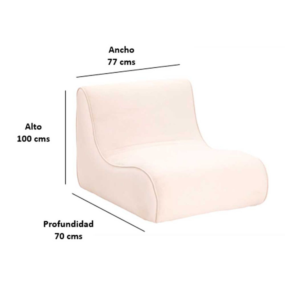 Sill&oacute;n Bodevir Komodo PU 1 Cuerpo Beige&nbsp;