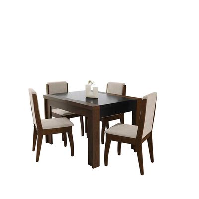 Imagen 2 del producto Juego de Comedor Decocasa Lorenzi 4 Sillas Café