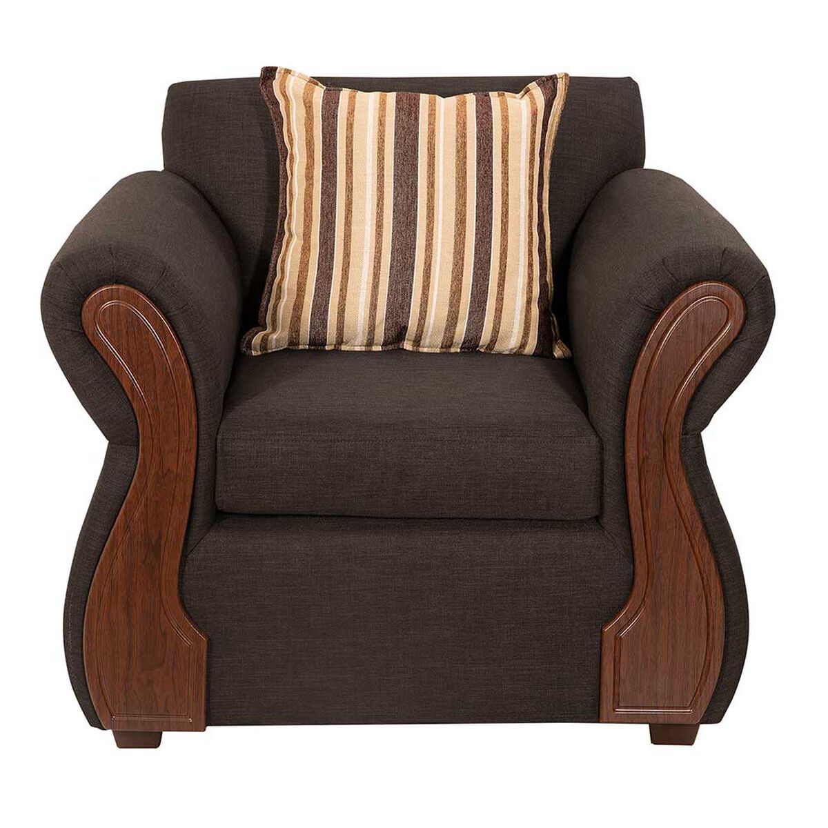 Juego de Living Deco Outlet Tarento Sofá 3 Cuerpos + Dos Sillones 1 Cuerpo Gris Oscuro
