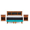 Cama Europea Latam Home 2 Plazas New Top Turquesa + Maderas Altair