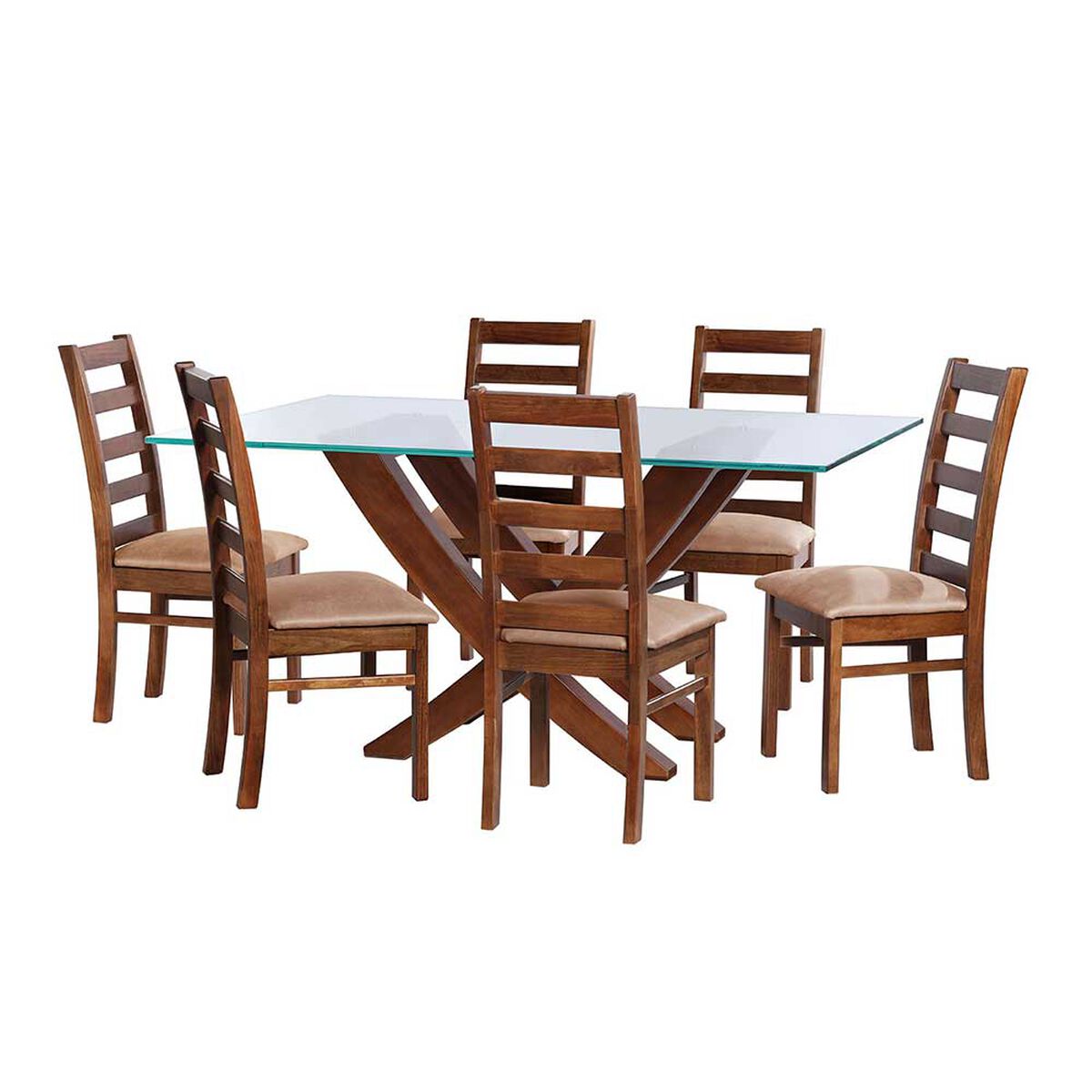 Juego de Comedor Latam Home Alicante 6 Sillas Beige