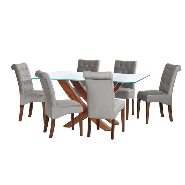 Juego de Comedor Latam Home Alicante 6 Sillas Gris