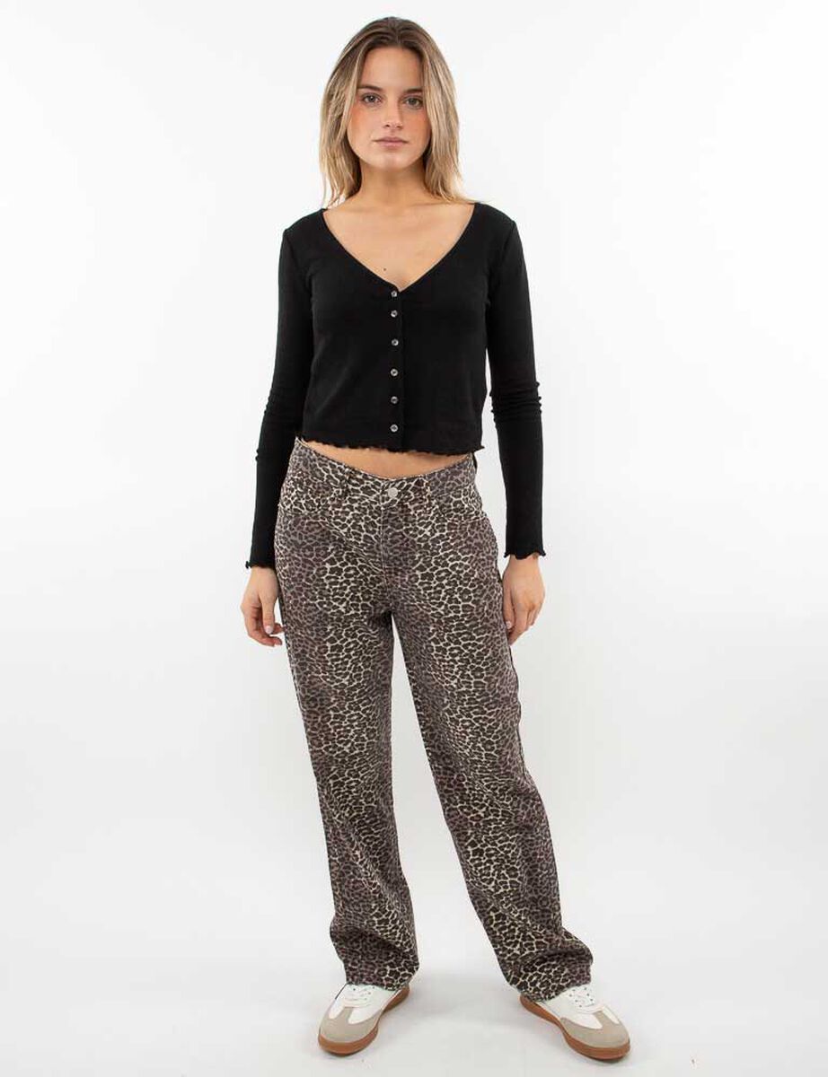 Polera Botones Crop Manga Larga Mujer Icono
