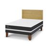 Cama Europea CIC 2 Plazas Ortopedic + Respaldo Milan Mostaza