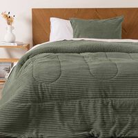 Plumón Mashini Corduroy Coral Sherpa 1.5 Plazas Celeste