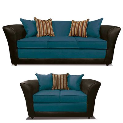 Imagen 1 del producto Juego de Living Elegant Detail Minesota Sofá 3 Cuerpos + Sofá 2 Cuerpos Azul