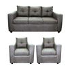 Juego de Living Koliat Toronto Sofá 3 Cuerpos + Dos Sillones 1 Cuerpo Gris