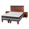 Cama Europea CIC Base Dividida King Ortopedic + Respaldo + 2 Veladores Torino