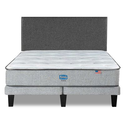 Imagen 1 del producto Cama Europea Simmons 2 Plazas Dreamer 190 Cm + Respaldo Praga Gris