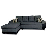 Seccional Izquierdo Elegant Houston Cheise Tela/PU 5 Cuerpos Gris