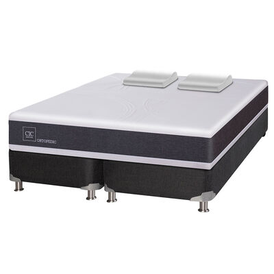 Imagen 2 del producto Box Spring CIC Base Dividida King Ortopedic + Almohadas