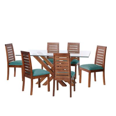 Juego de Comedor Latam Home Merida 6 Sillas Turquesa