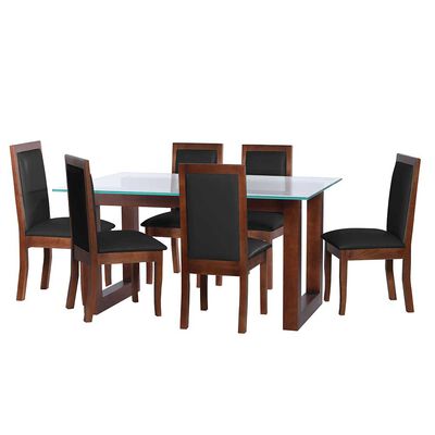 Juego de Comedor Latam Home Pamplona Salamanca 6 Sillas Velvet Palo Rosa