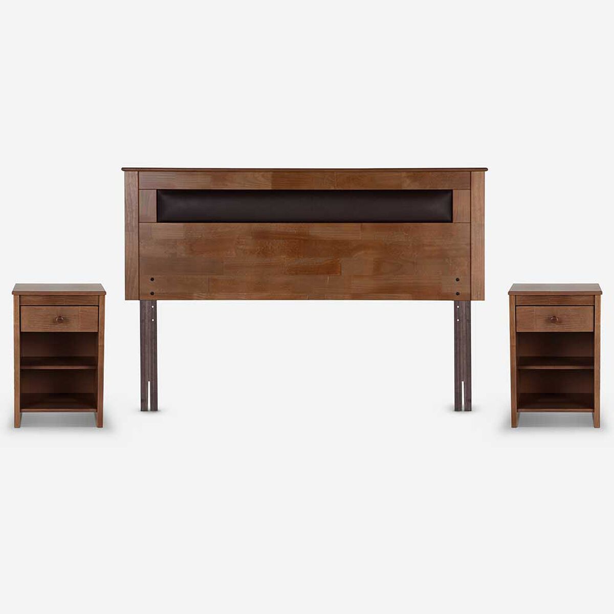 Cama Europea Rosen Base Dividida 2 Plazas Ergo T + Respaldo + 2 Veladores