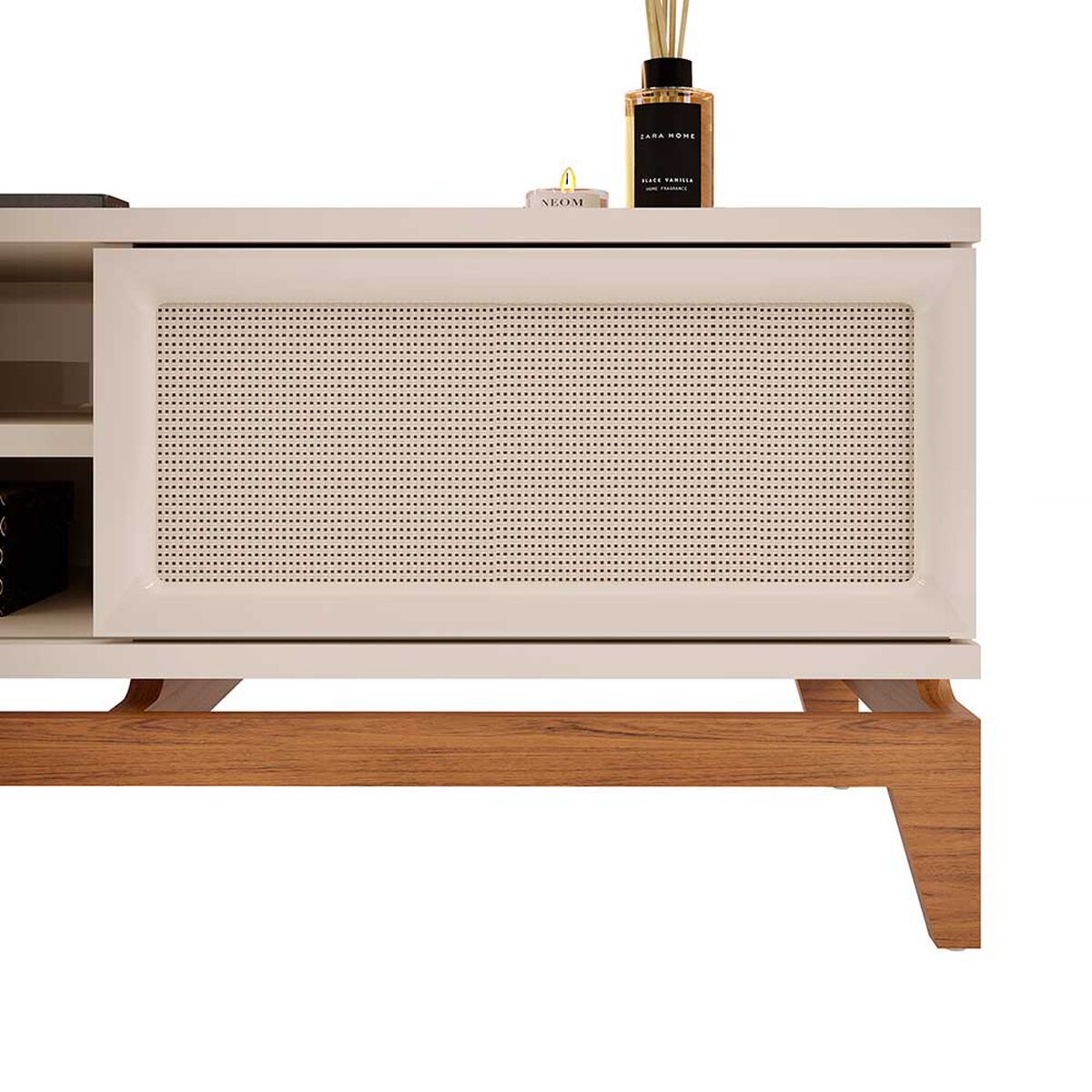 Rack TV Vekkahome Cairo Hasta 65" Beige