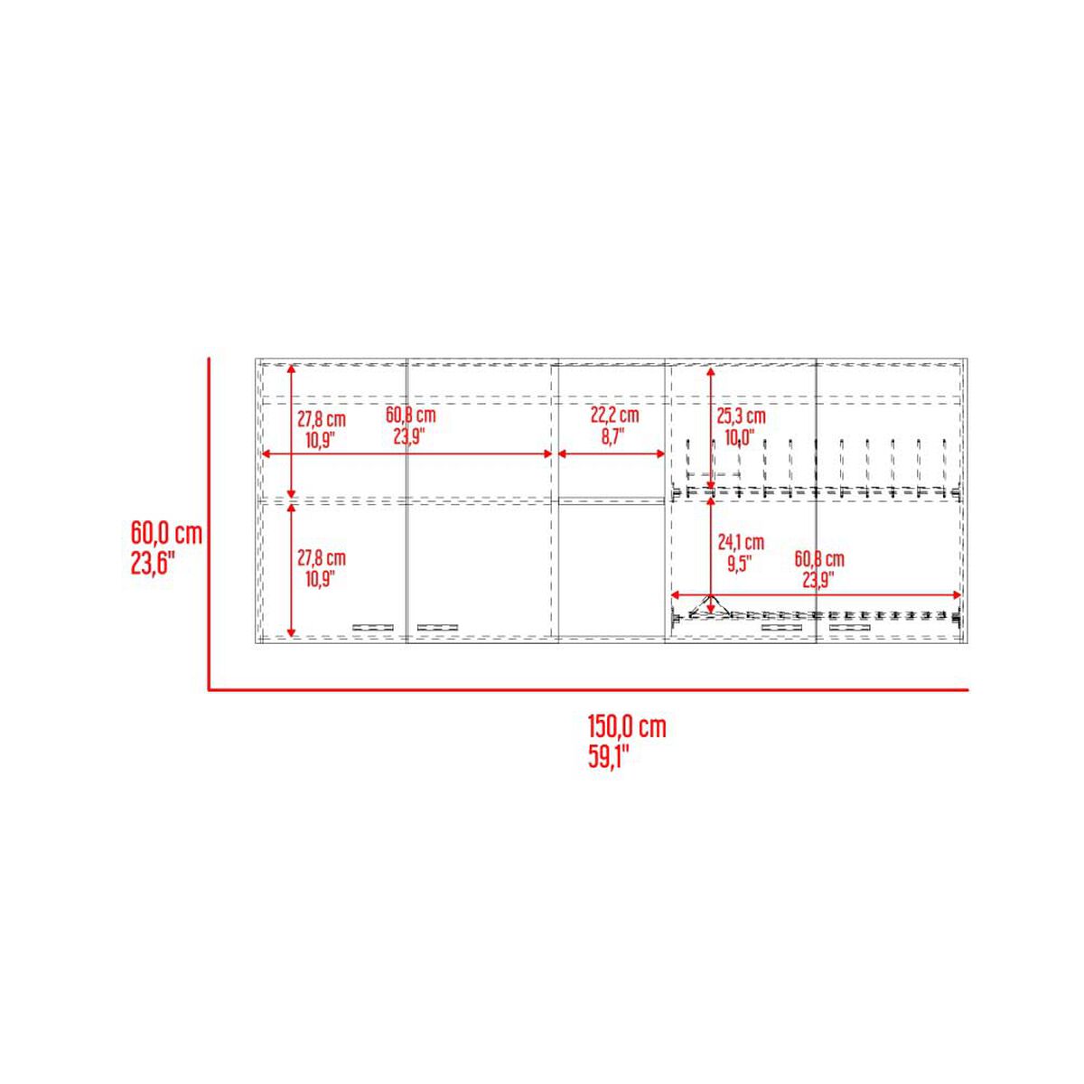 Mueble de Cocina Tuhome Portofino Wengue